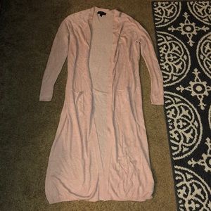 Pale pink long cardigan